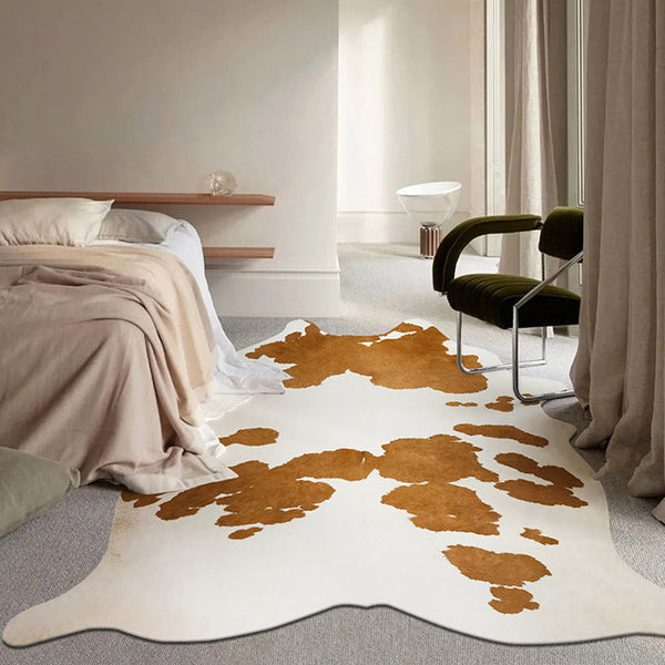 Premium White with Brown Spots Faux Cowhide Rug - Staunton and Henry