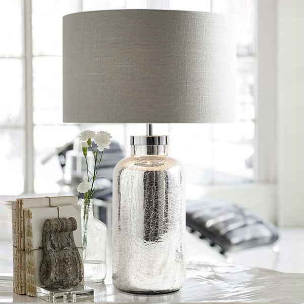 Silver Lamp with White Shade - Staunton and Henry