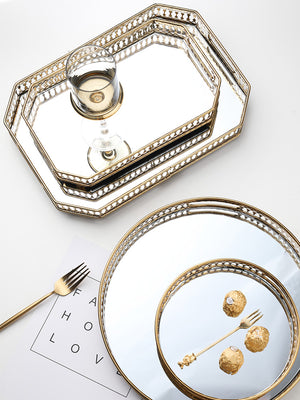 Vintage Gold Mirrored Tray - Staunton and Henry