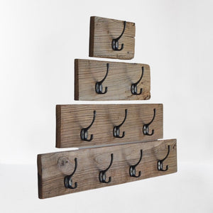 Cast Iron Wall Hooks with Solid Wood Base - Staunton and Henry