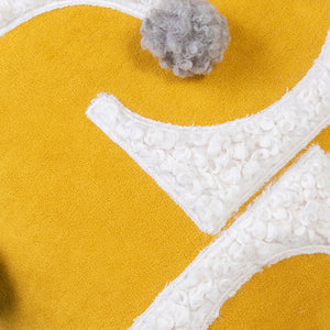 Textured Furry Yellow and Grey Throw Cushion - Staunton and Henry