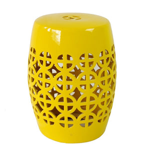 Yellow Ceramic Chinese Drum Stool - Staunton and Henry
