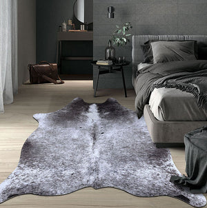 Premium Black Speckled Faux Cowhide Rug - Staunton and Henry