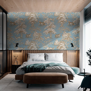 French Blue Forest Wallpaper - Staunton and Henry