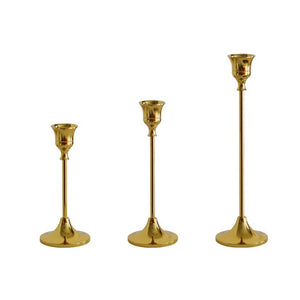 Slim Gold Candle Holder - Set of 3 - Staunton and Henry