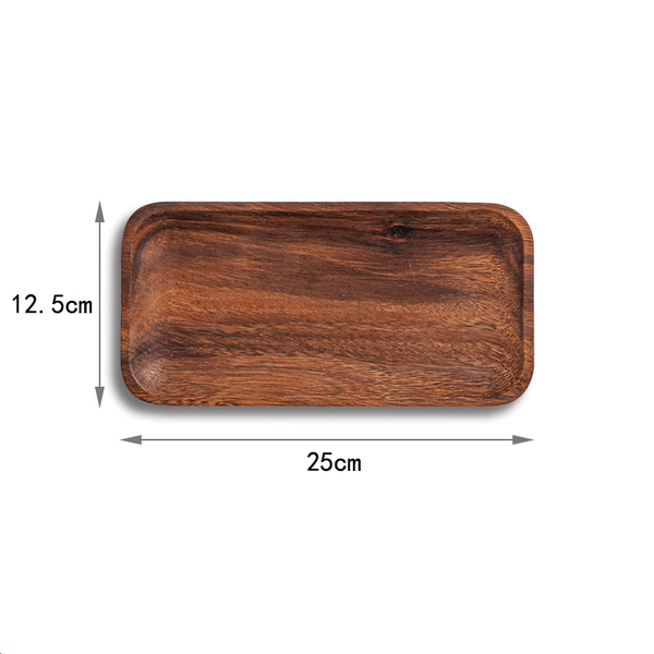 20 x 15 Inch Rectangular Walnut Wood Serving and Coffee Table Tray with  Handles