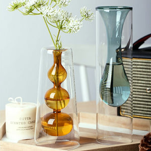 Inside Out Double Walled Glass Vase - Staunton and Henry