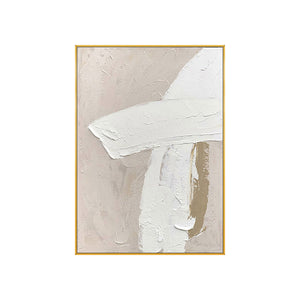 Modern Abstract Beige and White Oil Painting - Staunton and Henry