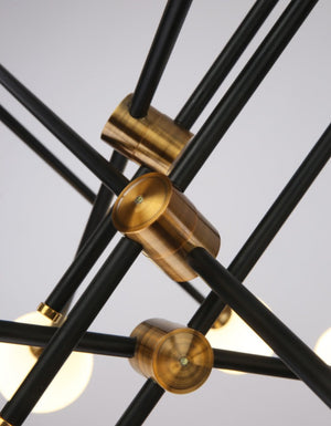 Black & Brass Deco Chandelier - Staunton and Henry