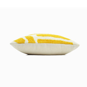 Camille Jacquard Yellow and White Throw Cushion - Staunton and Henry
