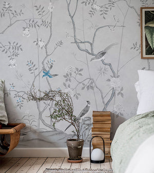 Grey Oriental Wall Mural - Staunton and Henry