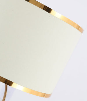 Modern Ornate Brass Floor Lamp with White Shade - Staunton and Henry