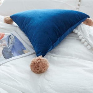 Triangle Pom Pom Cushion - Staunton and Henry