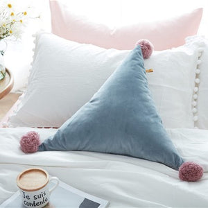 Triangle Pom Pom Cushion - Staunton and Henry