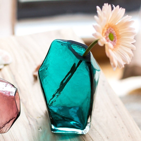 Colourful Faceted Glass Vases - Staunton and Henry