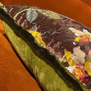 Velvet Oriental Garden Throw Cushion - Staunton and Henry