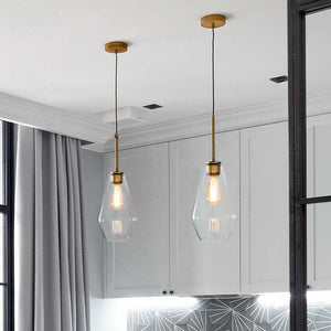 Modern Brass and Glass Pendant Light - Staunton and Henry