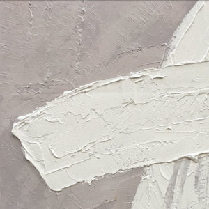 Modern Abstract Beige and White Oil Painting - Staunton and Henry