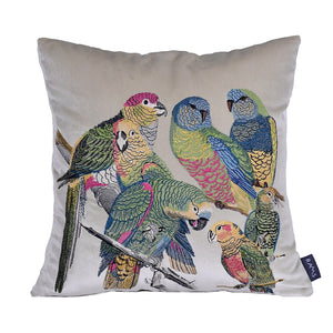 Parrot Embroidered Throw Cushion - Staunton and Henry