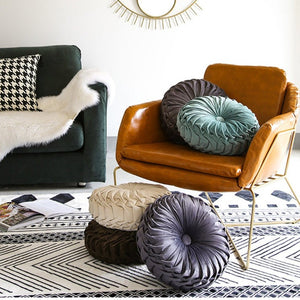 Round Pleated Vintage Style Cushion - Staunton and Henry