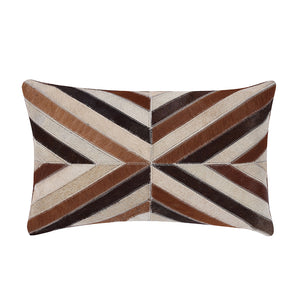 Cream and Grey Cowhide Throw Cushion - Staunton and Henry