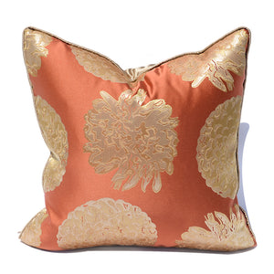 Floral Embroidered Satin Throw Cushion - Staunton and Henry