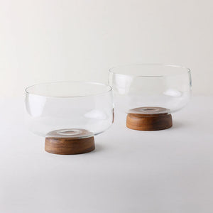 Glass and Wood Fruit Bowl - Staunton and Henry