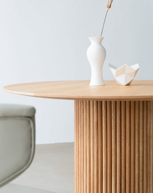 Art Deco Solid Wood Round Dining Table - Staunton and Henry
