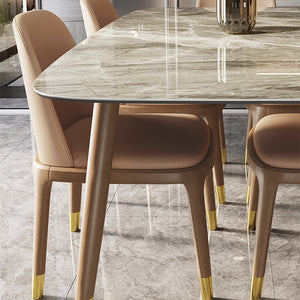 Evoke Gray Marble Pattern Dining Table - Staunton and Henry