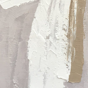 Modern Abstract Beige and White Oil Painting - Staunton and Henry