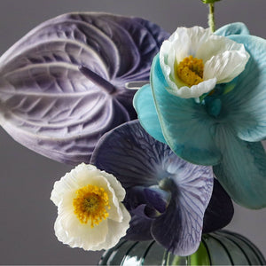 Faux Flower Bouquet with Glass Vase - Staunton and Henry
