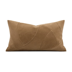 Tan Vegan Leather Throw Cushion - Staunton and Henry