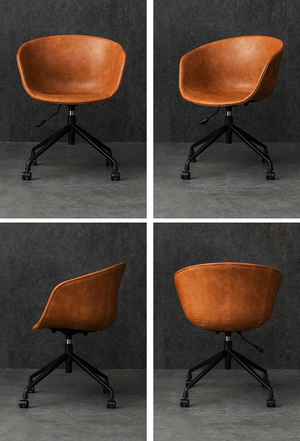 Hayden Swivel Saddle Tan Armchair - Staunton and Henry