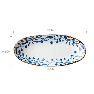 Akari Blue and White Japanese Sushi Dish - Staunton and Henry