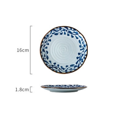 Akari Blue and White Japanese Lunch Plates - Set of 4