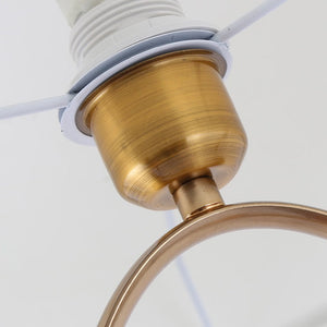 Modern Ornate Brass Floor Lamp with White Shade - Staunton and Henry