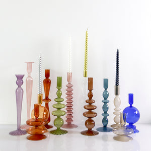 Nordic Pastel Glass Candlestick Holders - Staunton and Henry