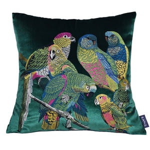 Parrot Embroidered Throw Cushion - Staunton and Henry