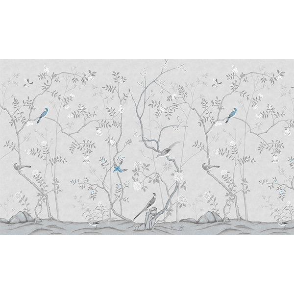 Grey Oriental Wall Mural - Staunton and Henry