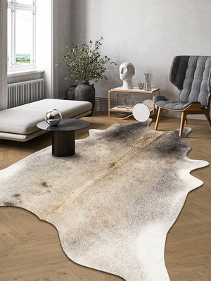 Premium Grey and Cream Faux Cowhide Rug - Staunton and Henry