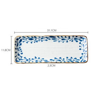 Akari Blue and White Japanese Sushi Dish - Staunton and Henry