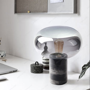 Joelle Oval Glass and Marble Table Lamp - Staunton and Henry