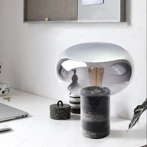 Joelle Oval Glass and Marble Base Table Lamp - Staunton and Henry