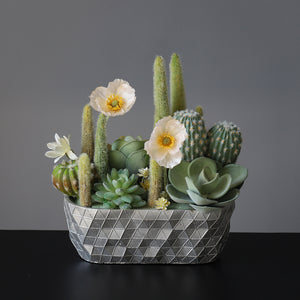 Potted Faux Cactus and Succulent Flower Arrangement - Staunton and Henry