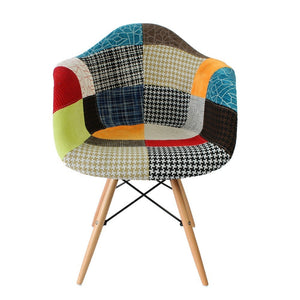 Eames DAW Style Chair - Patchwork Fabric - Staunton and Henry
