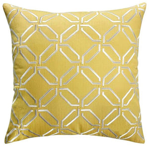 Yellow Embossed Pattern Throw Cushion - Staunton and Henry