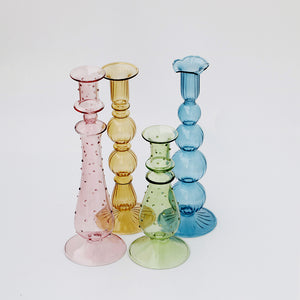 Modern Vintage Glass Candlestick Holders - Staunton and Henry