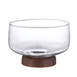 Glass and Wood Fruit Bowl - Staunton and Henry
