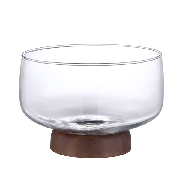 Glass and Wood Fruit Bowl - Staunton and Henry
