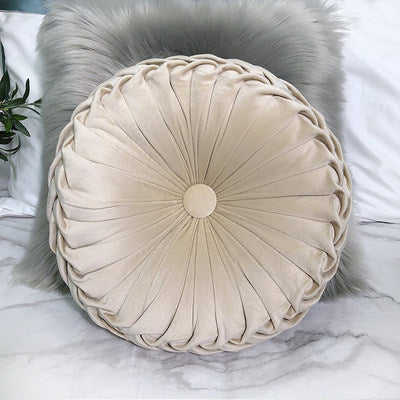 Round Pleated Vintage Style Cushion - Staunton and Henry